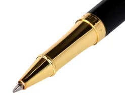 Roller belius b&w aluminium attributs or encre noire coloris blanc zebrures noires dans coffret cadeau