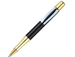 Roller belius b&w aluminium attributs or encre noire coloris blanc zebrures noires dans coffret cadeau