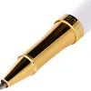Roller belius b&w aluminium attributs or encre noire coloris noir zebrures blanches dans coffret cadeau