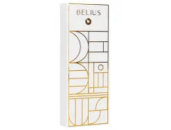 Roller belius carte blanche aluminium details et attributs or encre noire coloris blanc dans coffret cadeau