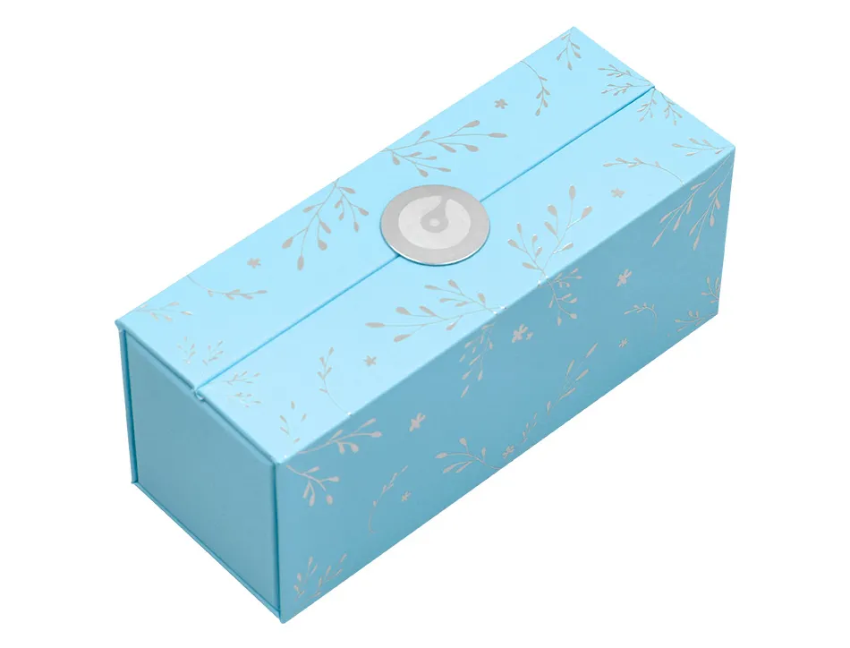 Roller belius collection1 aluminium encre noire coloris bleu ciel design relief argente boite design