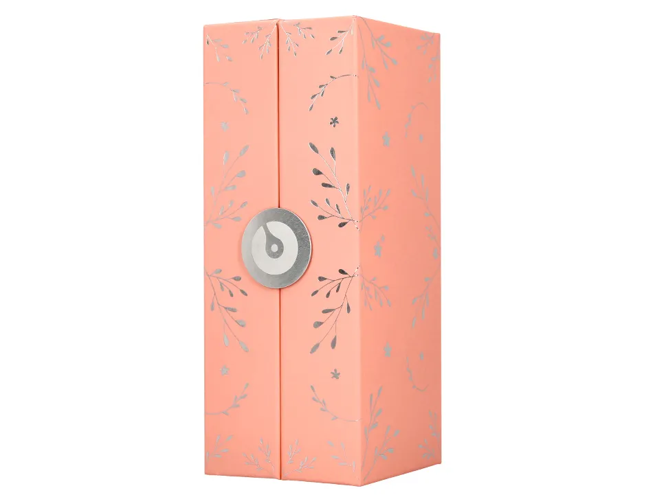 Roller belius collection1 aluminium encre noire coloris rose design relief argente boite design