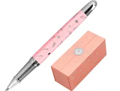 Roller belius collection1 aluminium encre noire coloris rose design relief argente boite design