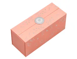 Roller belius collection1 aluminium encre noire coloris rose design relief argente boite design