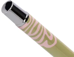 Roller belius ink dreams aluminium attributs argent encre noire coloris vert matcha ondulations rose dans coffret cadeau