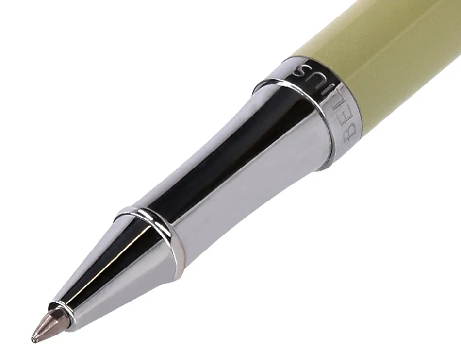Roller belius ink dreams aluminium attributs argent encre noire coloris vert matcha ondulations rose dans coffret cadeau