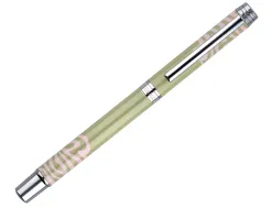 Roller belius ink dreams aluminium attributs argent encre noire coloris vert matcha ondulations rose dans coffret cadeau