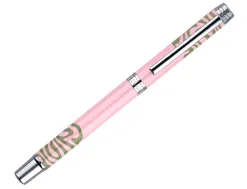 Roller belius ink dreams aluminium attributs argent encre noire coloris rose ondulations vert matcha dans coffret cadeau