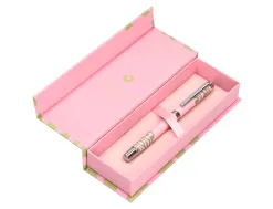 Roller belius ink dreams aluminium attributs argent encre noire coloris rose ondulations vert matcha dans coffret cadeau
