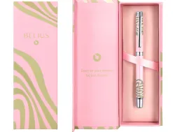 Roller belius ink dreams aluminium attributs argent encre noire coloris rose ondulations vert matcha dans coffret cadeau