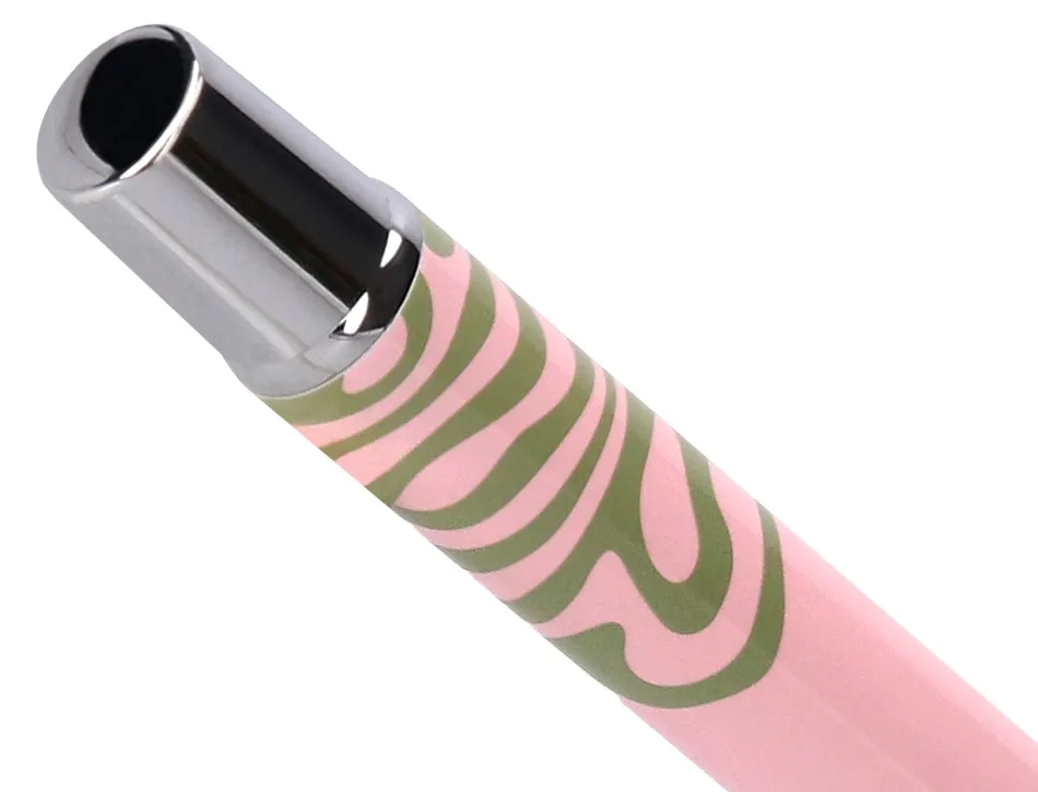Roller belius ink dreams aluminium attributs argent encre noire coloris rose ondulations vert matcha dans coffret cadeau