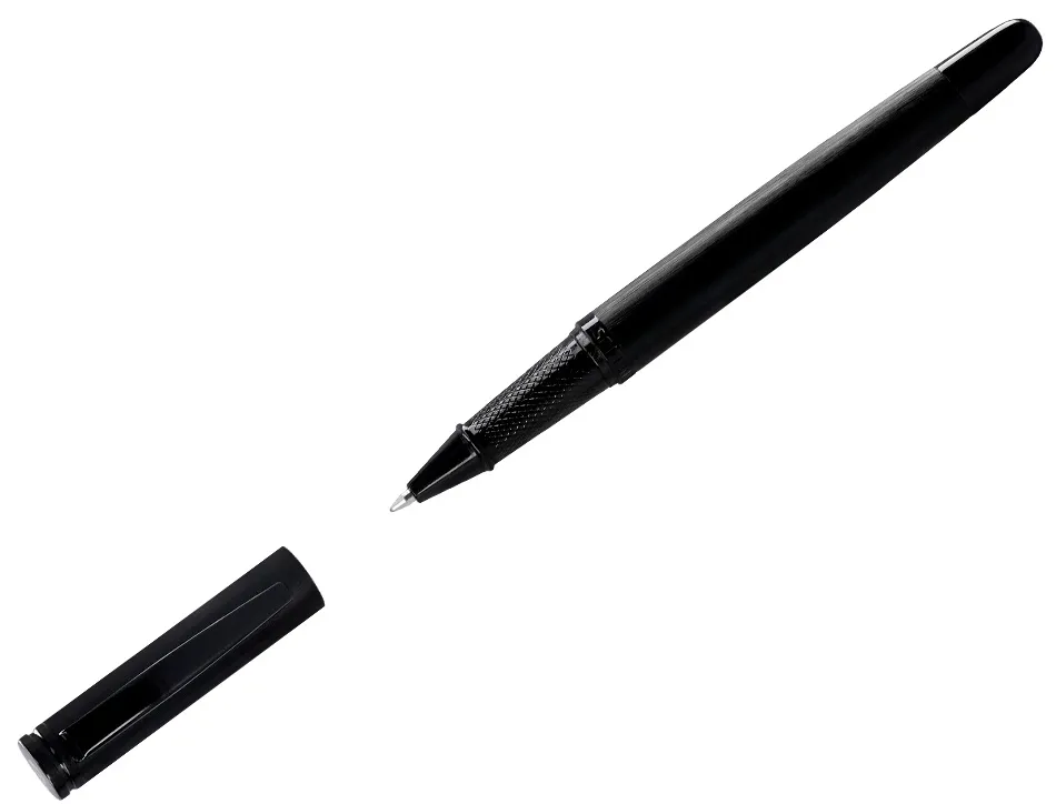 Roller belius origen aluminium brosse encre noire coloris noir dans coffret cadeau