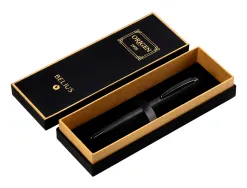 Roller belius origen aluminium brosse encre noire coloris noir dans coffret cadeau