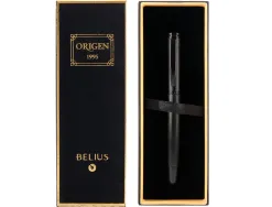 Roller belius origen aluminium brosse encre noire coloris noir dans coffret cadeau