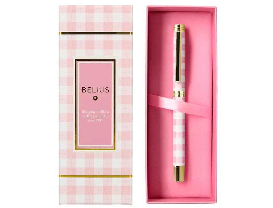 Roller belius picnic aluminium encre noire coloris rose dore boite design