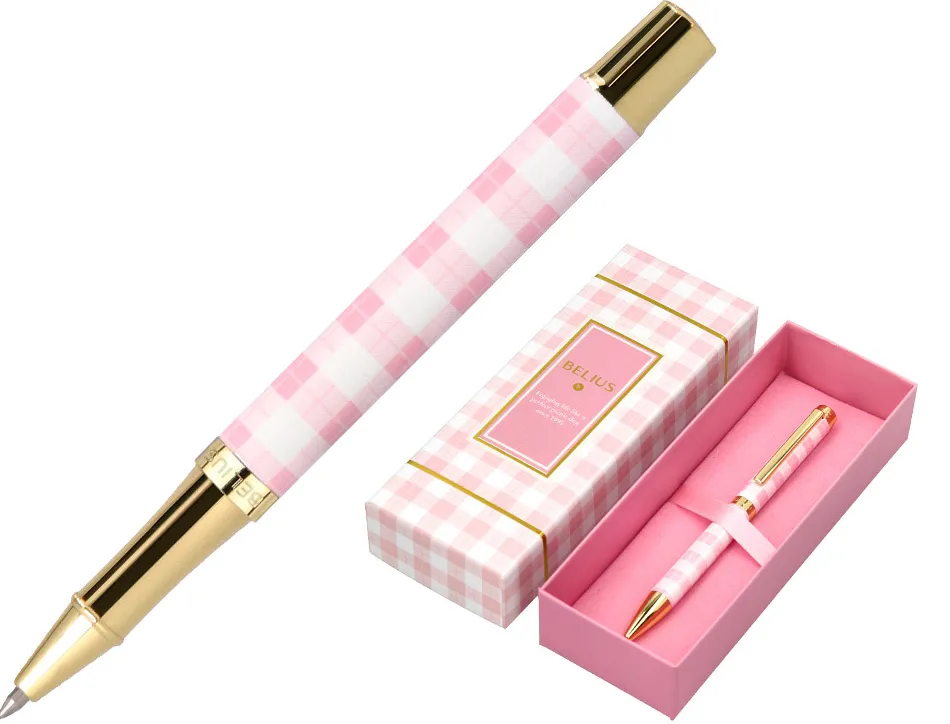 Roller belius picnic aluminium encre noire coloris rose dore boite design