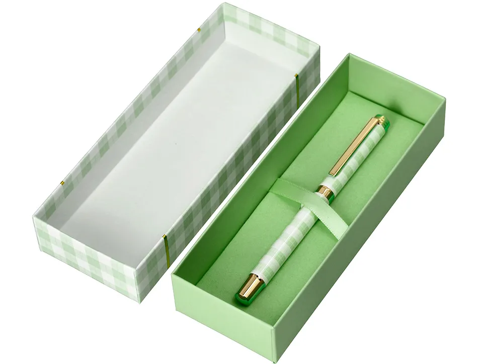 Roller belius picnic aluminium encre noire coloris vert dore boite design
