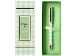 Roller belius picnic aluminium encre noire coloris vert dore boite design