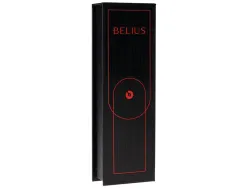 Roller belius turbo aluminium texture pointillee attributs noir encre bleue coloris rouge dans coffret cadeau