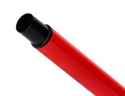 Roller belius turbo aluminium texture pointillee attributs noir encre bleue coloris rouge dans coffret cadeau