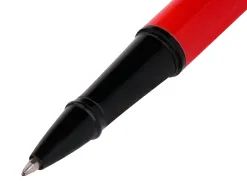 Roller belius turbo aluminium texture pointillee attributs noir encre bleue coloris rouge dans coffret cadeau
