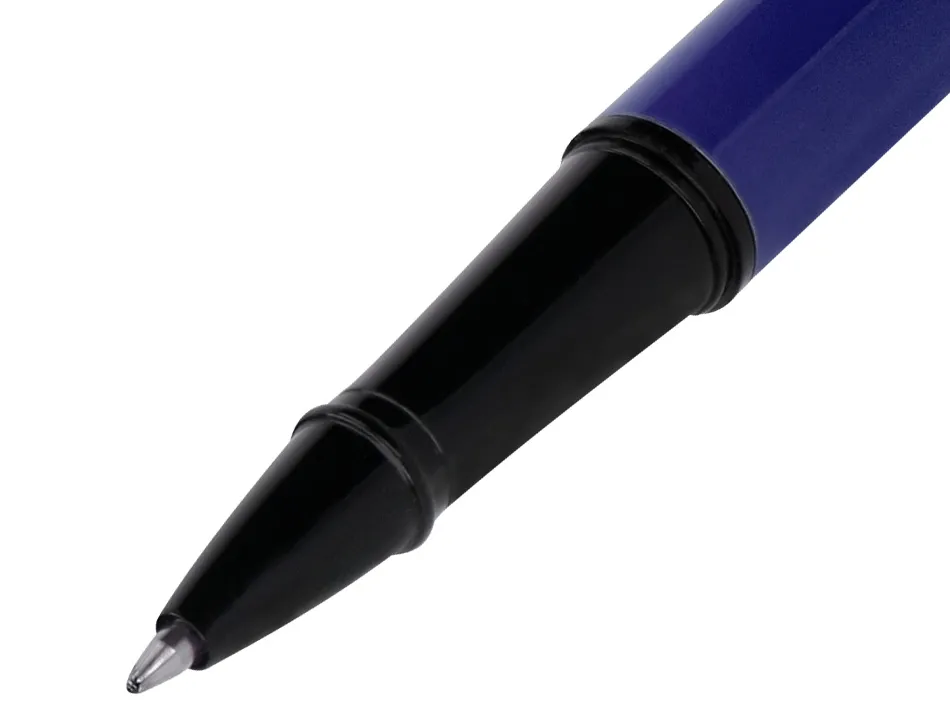 Roller belius turbo aluminium texture pointillee attributs noir encre bleue coloris bleu dans coffret cadeau