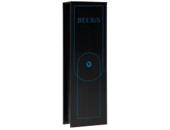 Roller belius turbo aluminium texture pointillee attributs noir encre bleue coloris bleu dans coffret cadeau