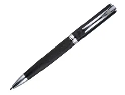 Roller belius turbo aluminium texture pointillee attributs argent encre bleue coloris noir dans coffret cadeau