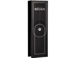 Roller belius turbo aluminium texture pointillee attributs argent encre bleue coloris noir dans coffret cadeau