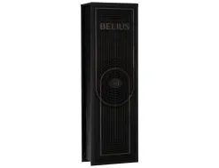 Roller belius turbo monochrome aluminium texture pointillee encre bleue coloris noir dans coffret cadeau