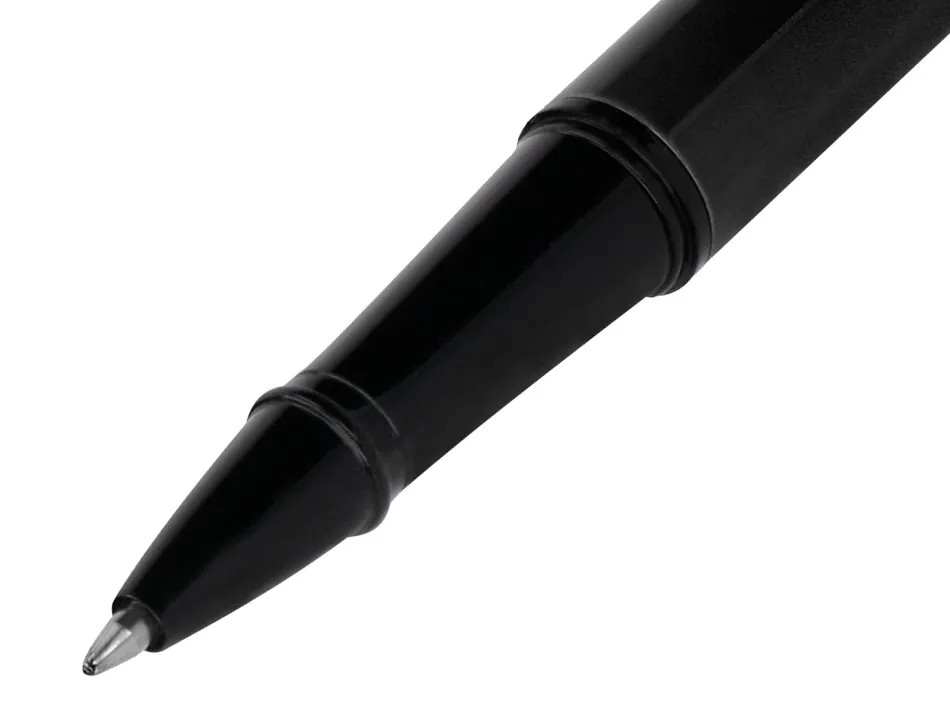 Roller belius turbo monochrome aluminium texture pointillee encre bleue coloris noir dans coffret cadeau