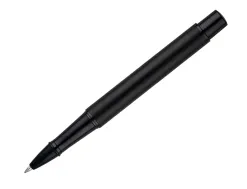Roller belius turbo monochrome aluminium texture pointillee encre bleue coloris noir dans coffret cadeau