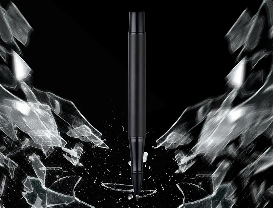 Roller belius unstoppable monochrome aluminium encre noire coloris noir dans coffret cadeau