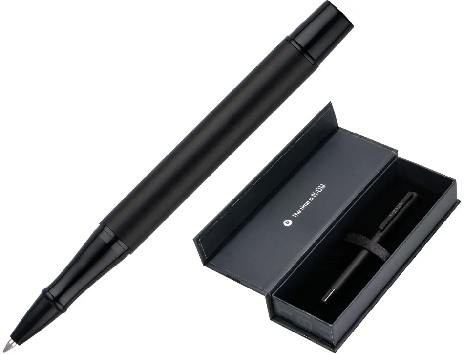 Roller belius unstoppable monochrome aluminium encre noire coloris noir dans coffret cadeau