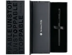 Roller belius unstoppable monochrome aluminium encre noire coloris noir dans coffret cadeau