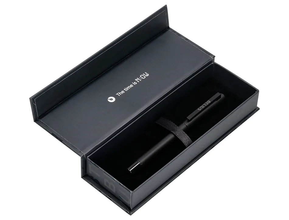 Roller belius unstoppable monochrome aluminium encre noire coloris noir dans coffret cadeau