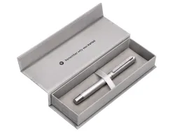 Roller belius unstoppable monochrome aluminium encre noire coloris argent dans coffret cadeau