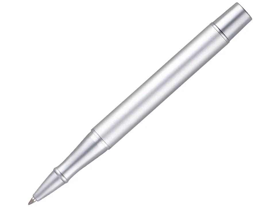 Roller belius unstoppable monochrome aluminium encre noire coloris argent dans coffret cadeau