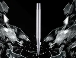 Roller belius unstoppable monochrome aluminium encre noire coloris argent dans coffret cadeau