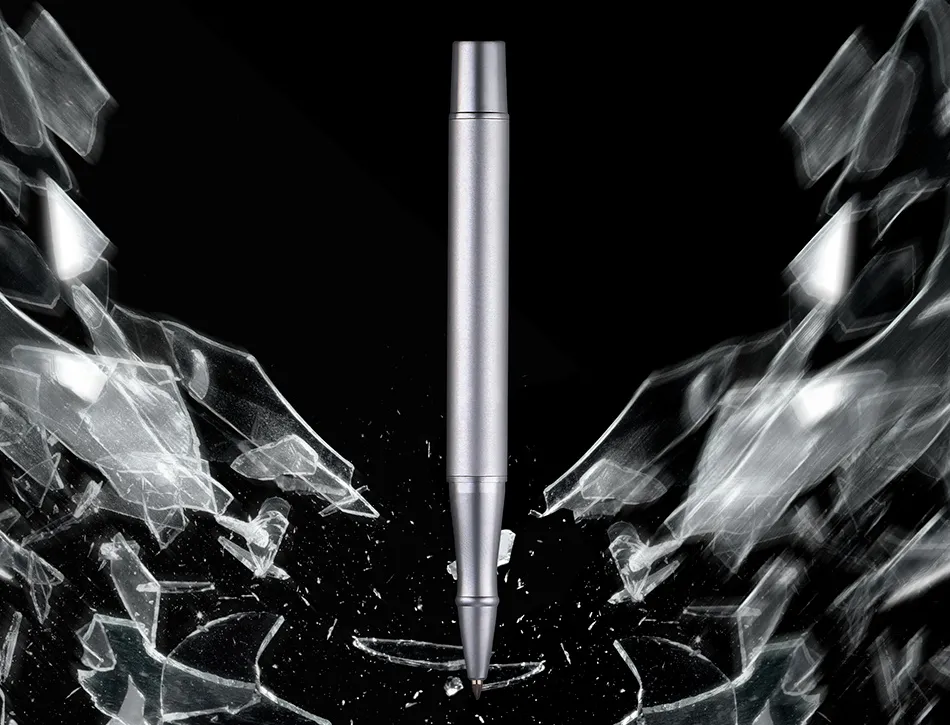 Roller belius unstoppable monochrome aluminium encre noire coloris argent dans coffret cadeau