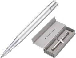 Roller belius unstoppable monochrome aluminium encre noire coloris argent dans coffret cadeau