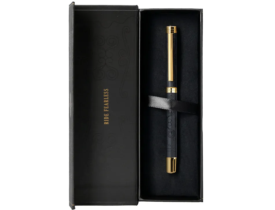 Roller belius wild west aluminium encre noire coloris noir dore boite design