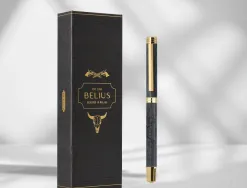 Roller belius wild west aluminium encre noire coloris noir dore boite design