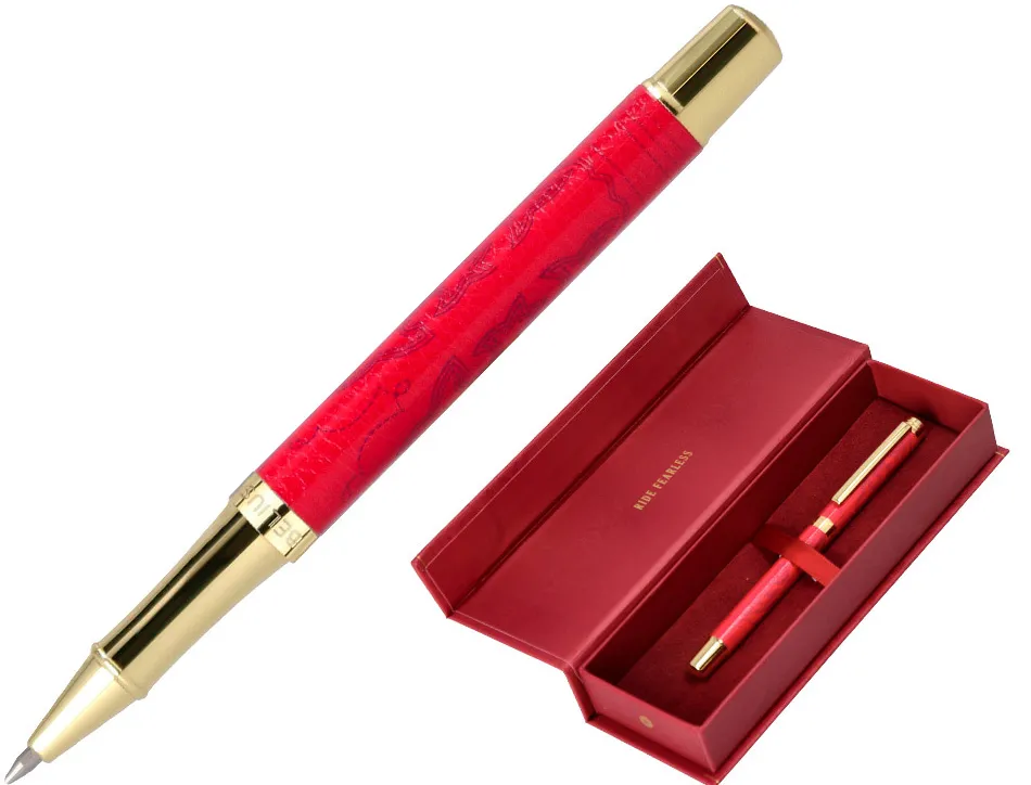 Roller belius wild west aluminium encre noire coloris bordeaux dore boite design