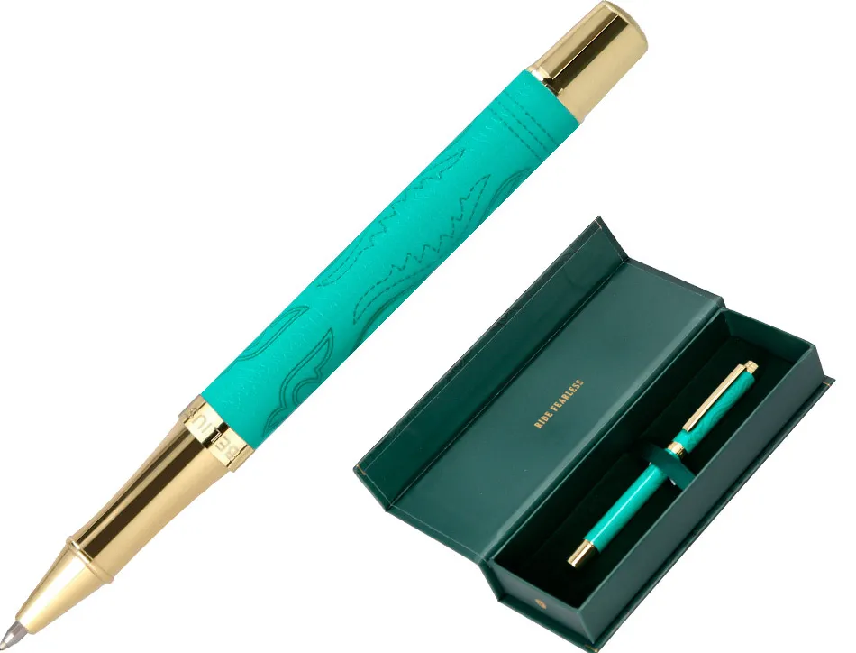 Roller belius wild west aluminium encre noire coloris vert dore boite design