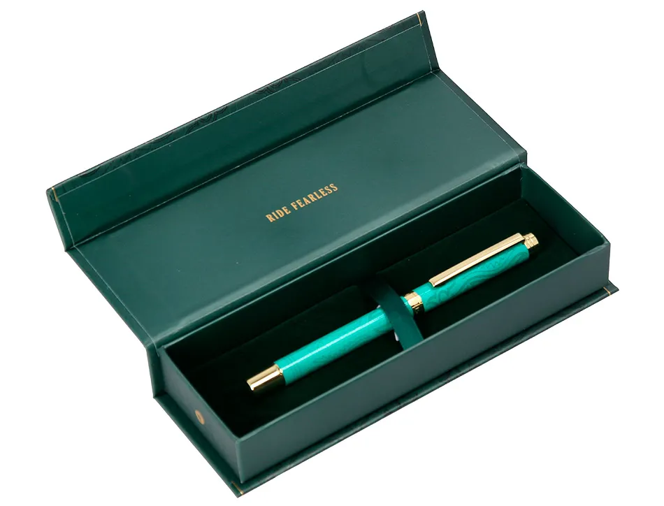 Roller belius wild west aluminium encre noire coloris vert dore boite design