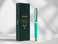 Roller belius wild west aluminium encre noire coloris vert dore boite design