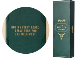 Roller belius wild west aluminium encre noire coloris vert dore boite design