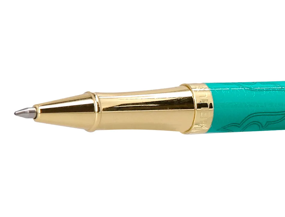 Roller belius wild west aluminium encre noire coloris vert dore boite design