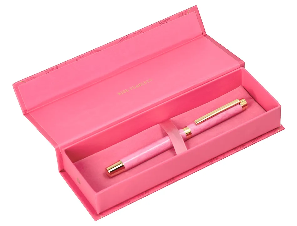 Roller belius wild west aluminium encre noire coloris rose dore boite design